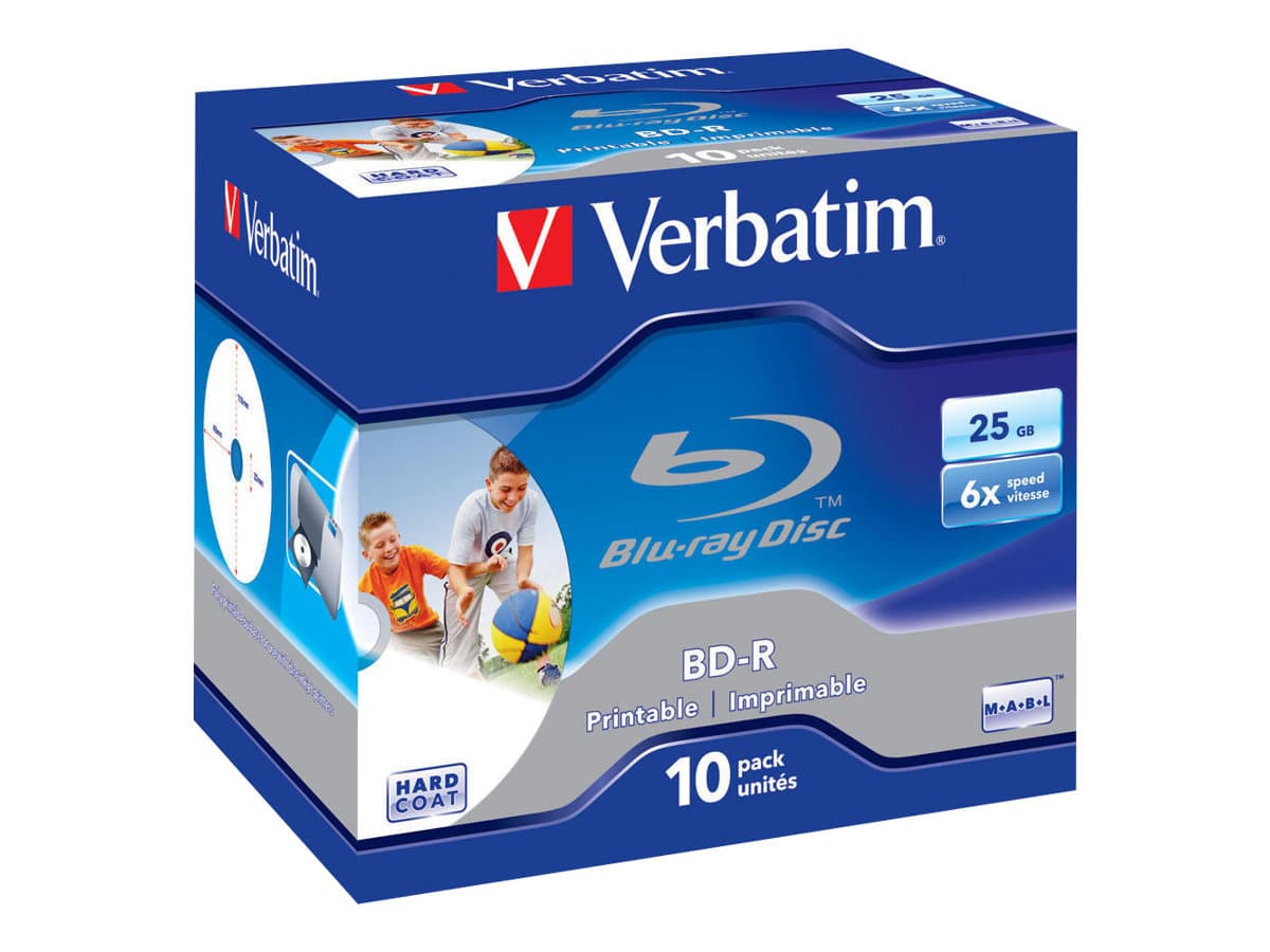 Verbatim - 10 x BD-R - 25 GB 6x - tulostettava pinta - CD-kotelo