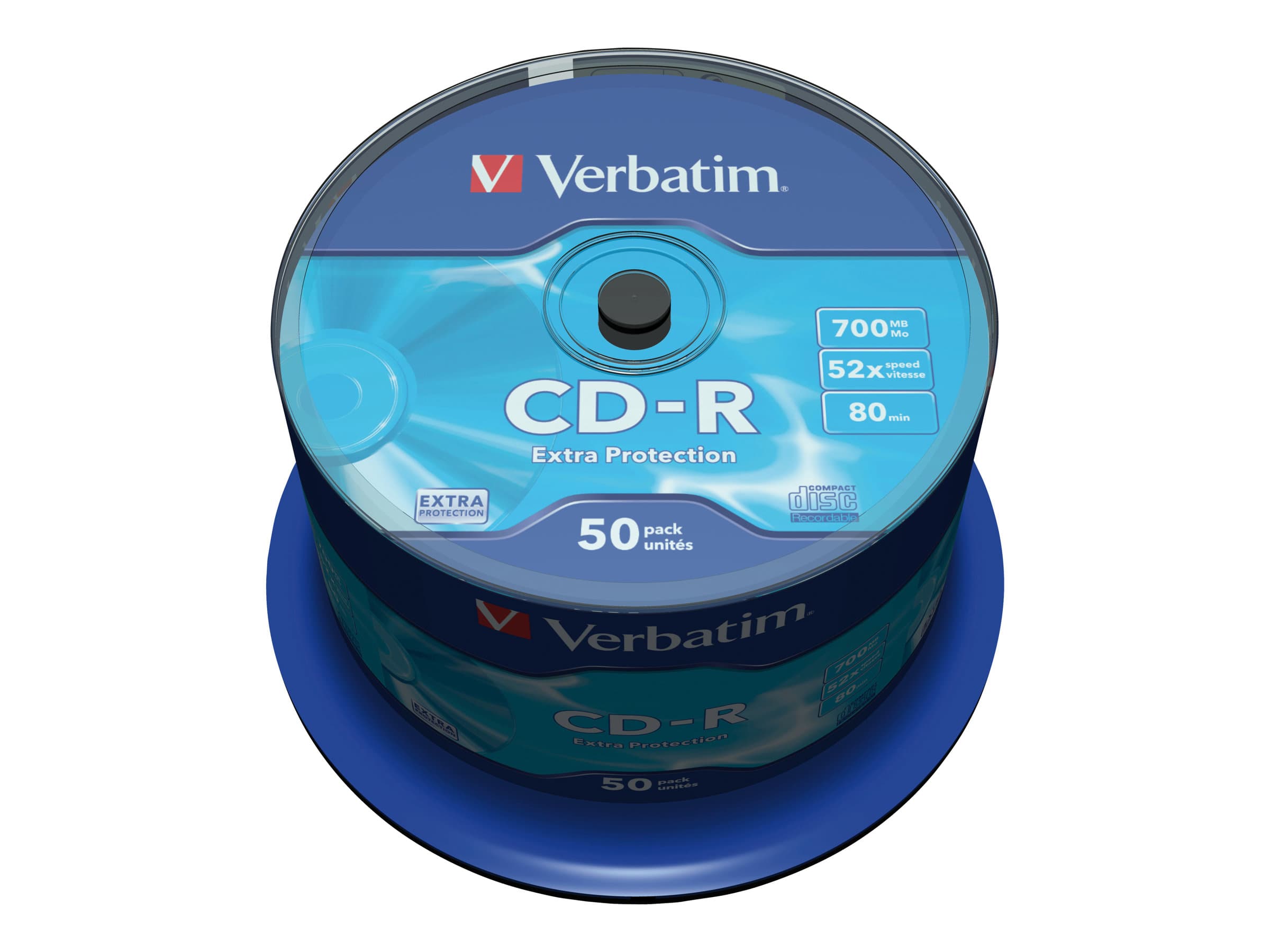 Verbatim CD-R Extra Protection, 52x, CD-R, 700 MB, Akseli, 50 kpl