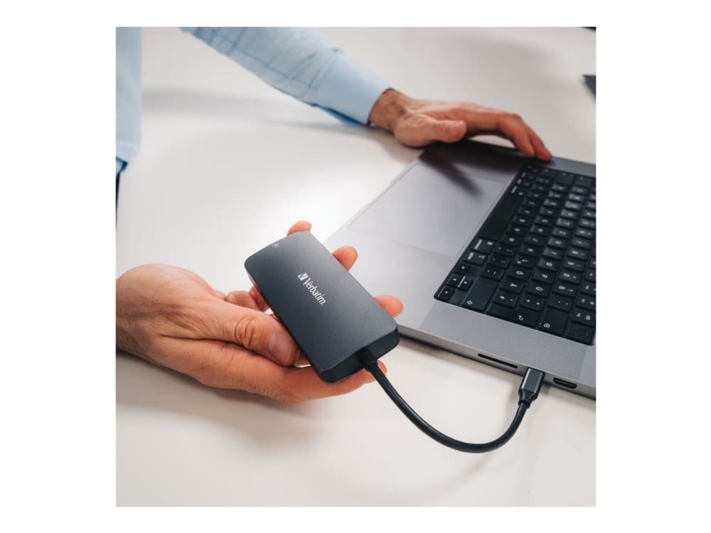 Verbatim CMH-05, USB Type-C, HDMI, RJ-45, USB 3.2 Gen 1 (3.1 Gen 1) Type-C, USB Type-C, 5000 Mbit/s, 60 Hz, hopea, akryylinitriilibutadieenistyreeni, alumiini