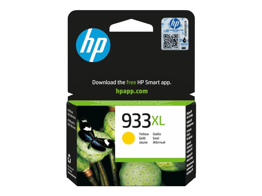 HP 933XL, alkuperäinen riittoisa keltainen mustekasetti, Keltainen, Väriainepohjainen muste, 8,5 ml, 1 kpl, 825 sivua
