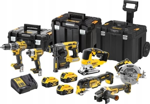 DeWalt akkutyökalusarja DCK755P3T, DCD796+DCF887+DCS355+DCS334+DCH273+DCG405+DCS570, 18V XR, 3x5.0Ah, Li-Ion, TStak