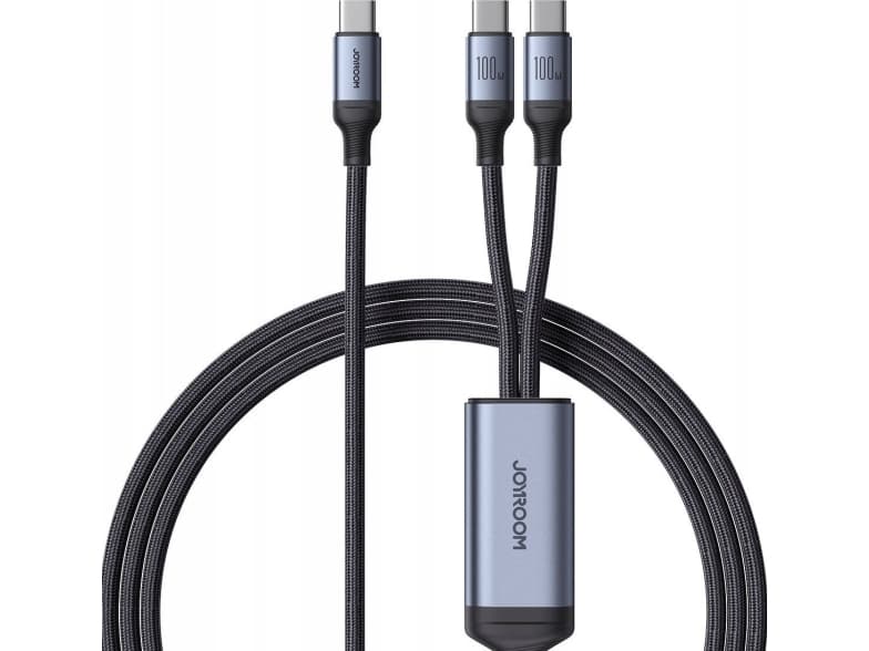 Joyroom USB-C - 2x USB-C 1,5 m USB-kaapeli Musta (JYR887)