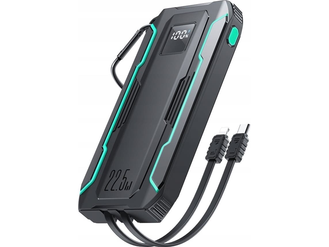 Joyroom Powerbank Joyroom JR-L017 10000mAh 22.5W integroidulla USB-C, Lightning-kaapelilla musta
