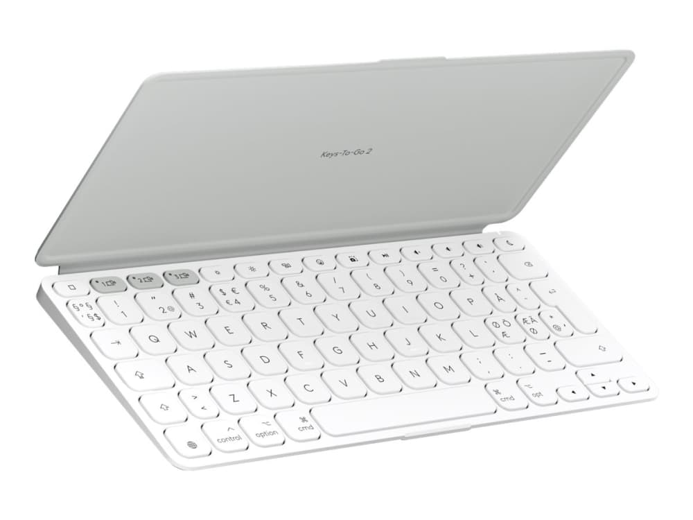 Logitech Keys-To-Go 2 for iPad - Näppäimistö - kannettava - langaton - Bluetooth LE - vaaleanharmaa