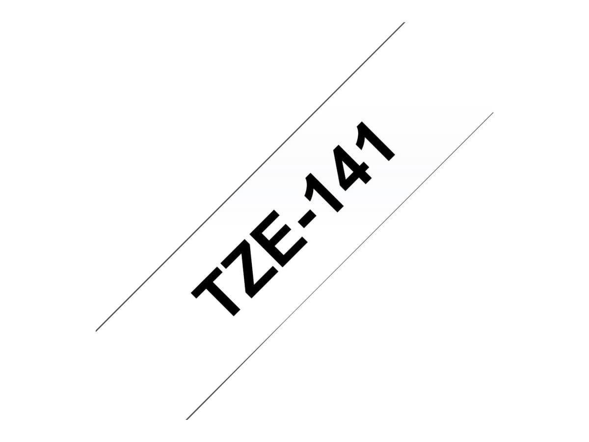 Brother TZe-141, Musta läpinäkyvällä, TZe, Suoralämpö, Brother, 1,8 cm, 8 m