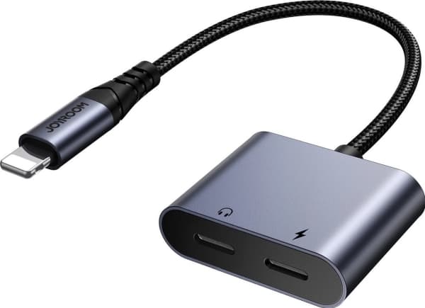 Kaksi-in-yhdessä äänisovitin Joyroom SY-L02 Lightning Dual Lightning (musta)