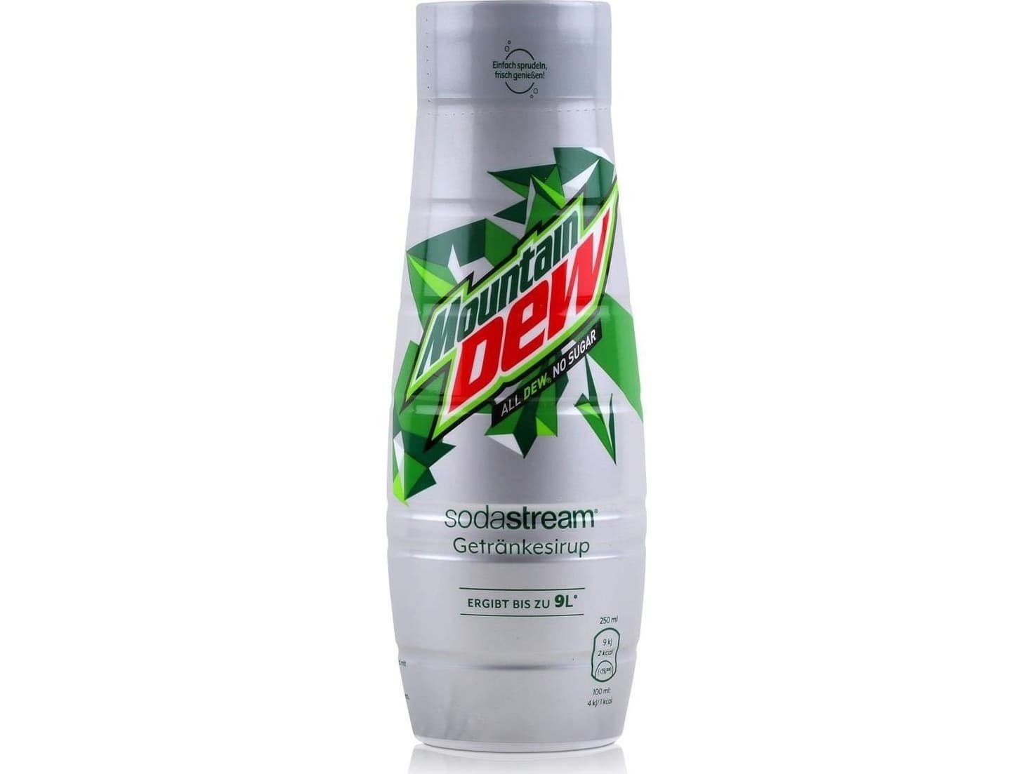 SodaStream Mountain Dew, 440 ml, Puristettava pullo, CE, 1 kcal, 4 kJ, 0,01 g