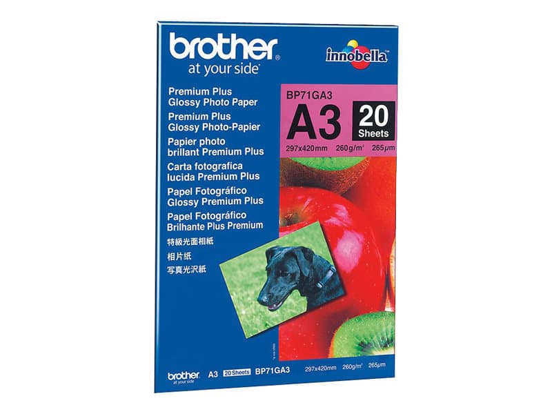Brother BP71GA3, Kiilto, 260 g/m², A3, Sininen, Punainen, 20 arkkia, 265 µm