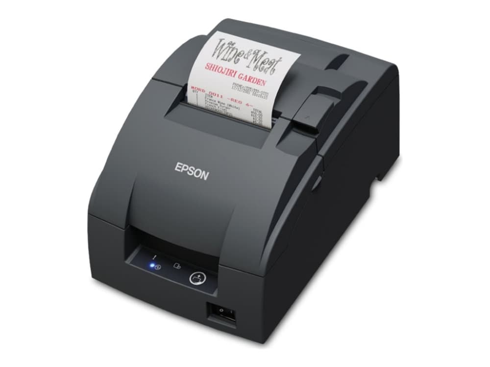 Epson TM U220IIB (142) - kuittitulostin - kaksivärinen (yksivärinen) - pistematriisi - rulla (7,6 cm) - 16 cpi - 9-nastainen - enintään 8,8 riviä/sek - LAN, USB 2.0 - leikkuri - tummanharmaa