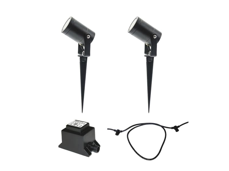 Luna Starter Pack 2 x Garden Spotlight Musta