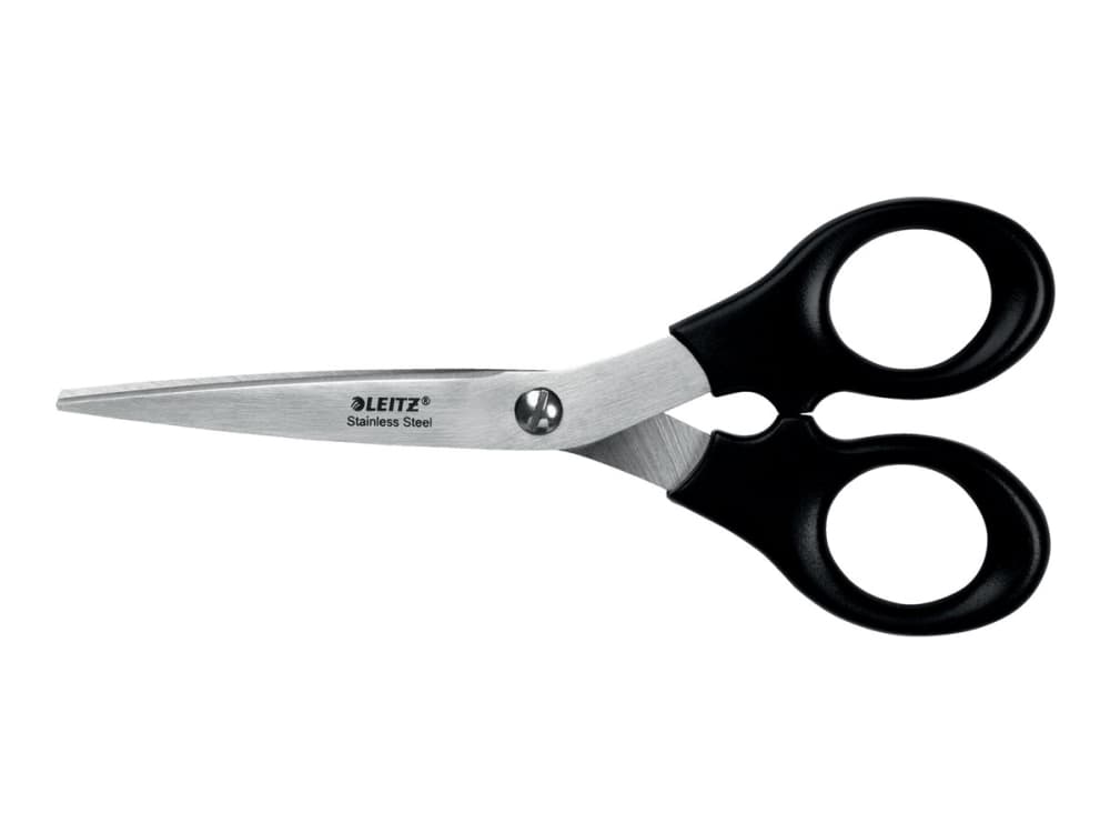 Leitz sakset 165 mm, Aikuinen, Suora leikkuu, Yksi, musta, Ruostumaton teräs, Ruostumaton teräs, Toimistosakset