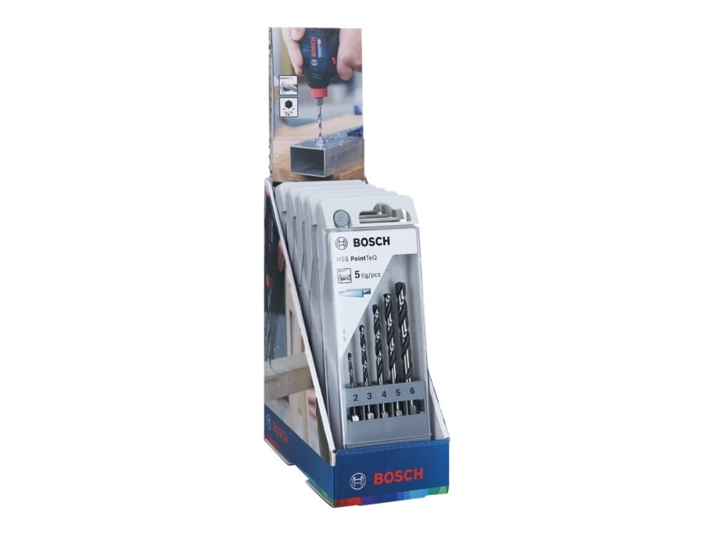 Kierreporasarja HSS PointTeQ Hex, Ø 2mm-6mm, 5 sarjaa