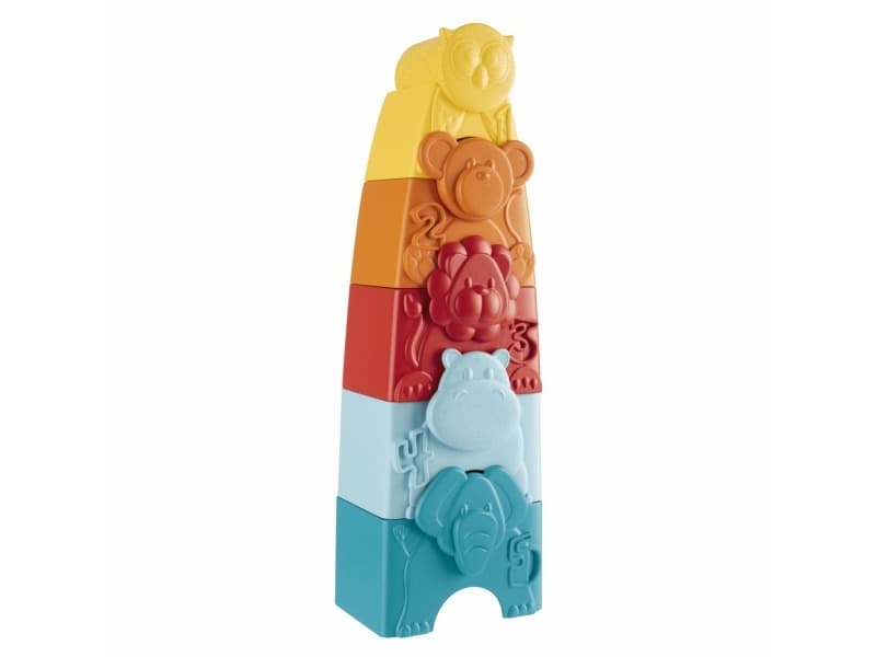 Chicco 164905 WIEŻA UKŁADANKA ZWIERZĄTKA 2W1