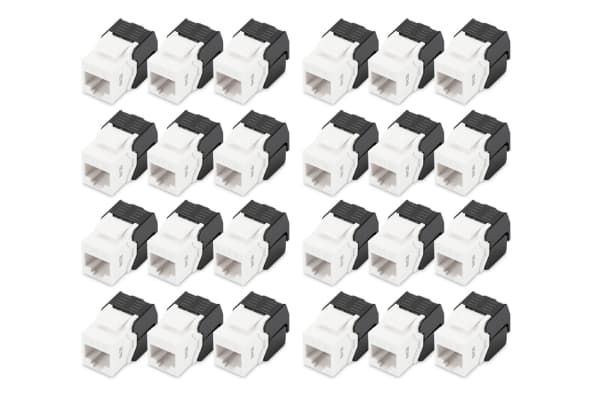 Digitus DN-93603-24, Tasainen, musta, Valkoinen, RJ-45, LSA, Naaras, Naaras