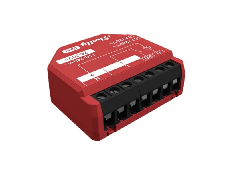 Shelly 1PM Gen3 - Wi-Fi-rele tehonmittauksella (24VDC/230VAC)