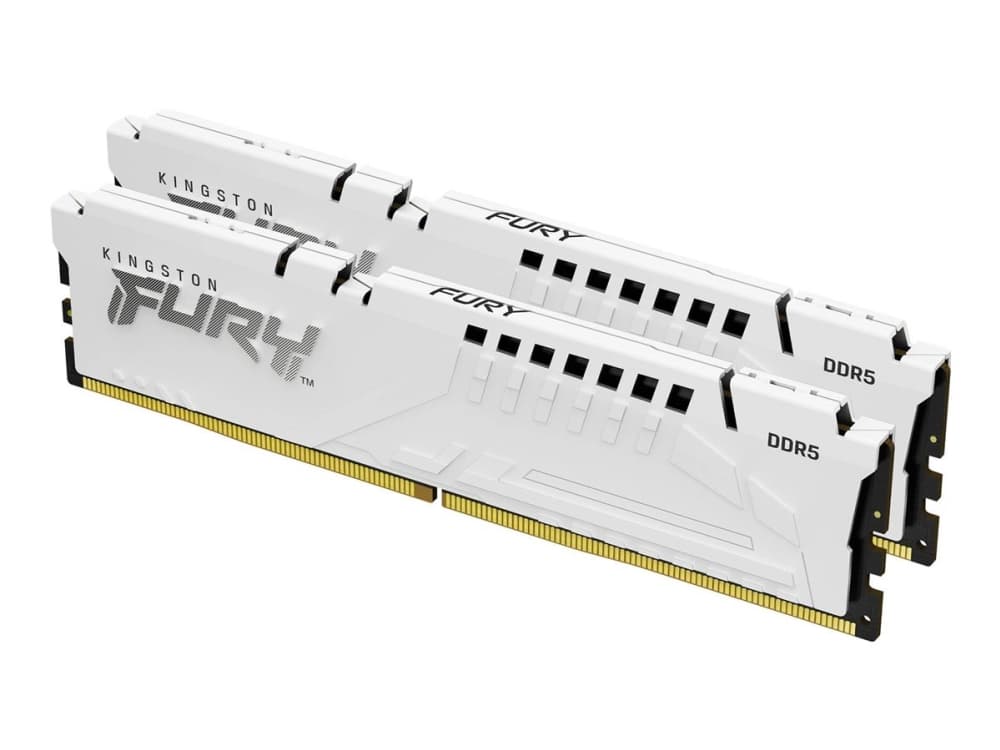 Kingston Technology FURY Beast 32 Gt 6000 MT/s DDR5 CL36 DIMM (2 kpl:n pakkaus) , valkoinen, EXPO, 32 GB, 2 x 16 GB, DDR5, 288-pin DIMM, Valkoinen