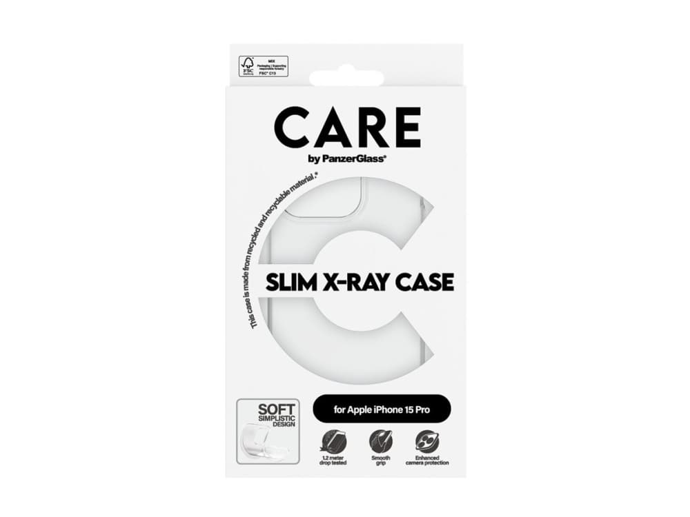 PanzerGlass CARE™ by ® X-Ray Case iPhone 15 Pro, Suojus, Apple, Apple - iPhone 15 Pro, Läpinäkyvä