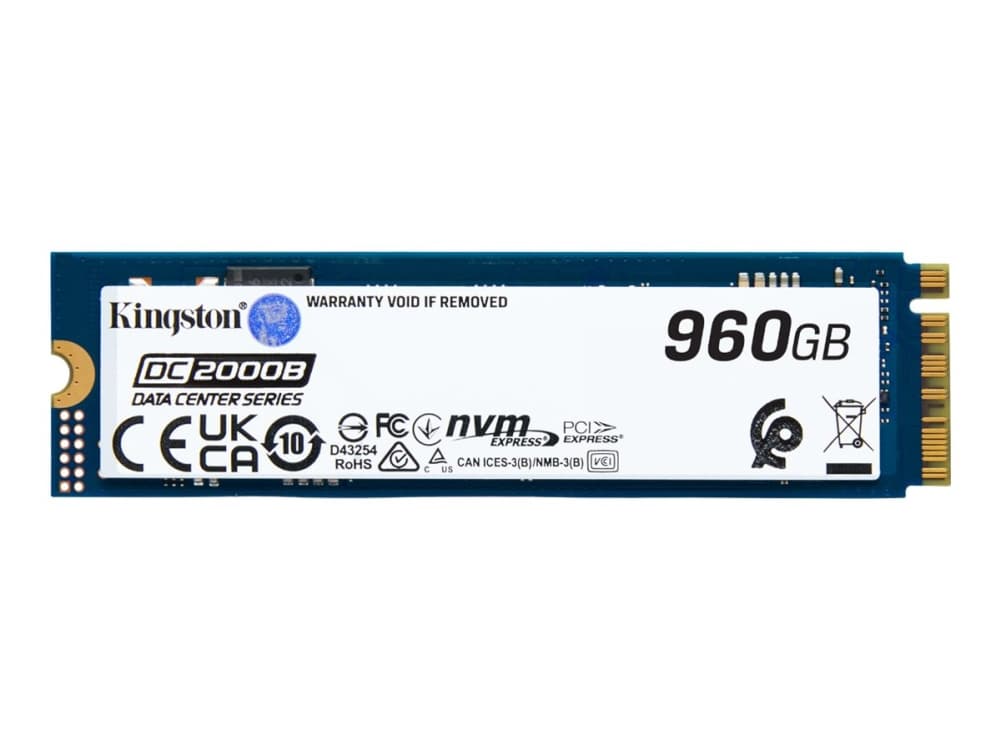 Kingston Technology 960G DC2000B PCIe 4.0 M.2 2280 Enterprise SSD, 960 GB, M.2, 7000 MB/s