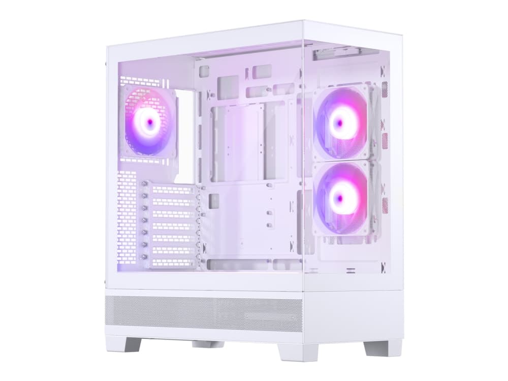 Phanteks XT View, Midi Tower, PC, Valkoinen, ATX, EATX, mikro ATX, Mini-ITX, ABS, Terästä, Karkaistu lasi, 2x 120 mm