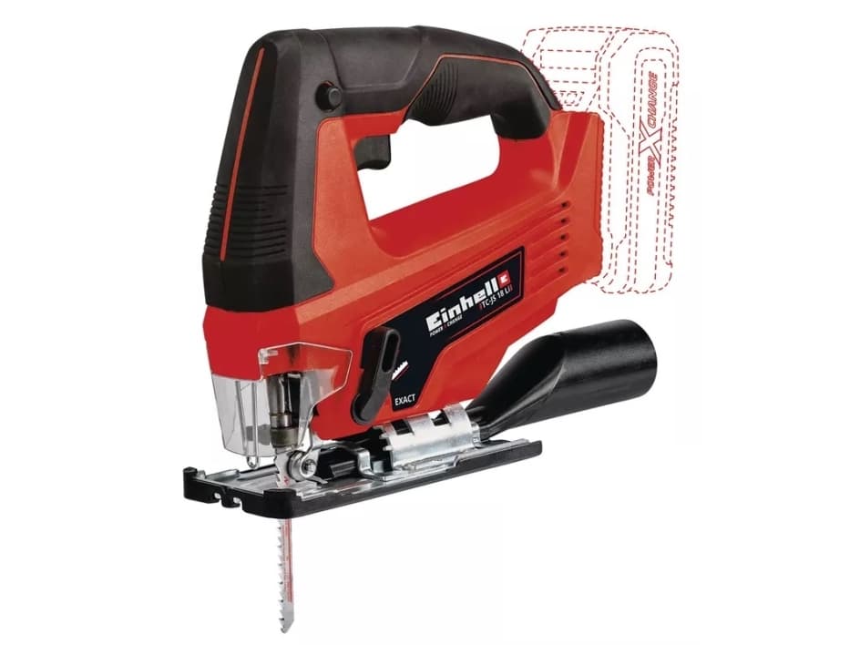 Einhell TC-JS 18 Li, Kaarikahva, musta, Punainen, 45°, 45°, Muovi, Terästä, Puu, Alumiini - SOLO