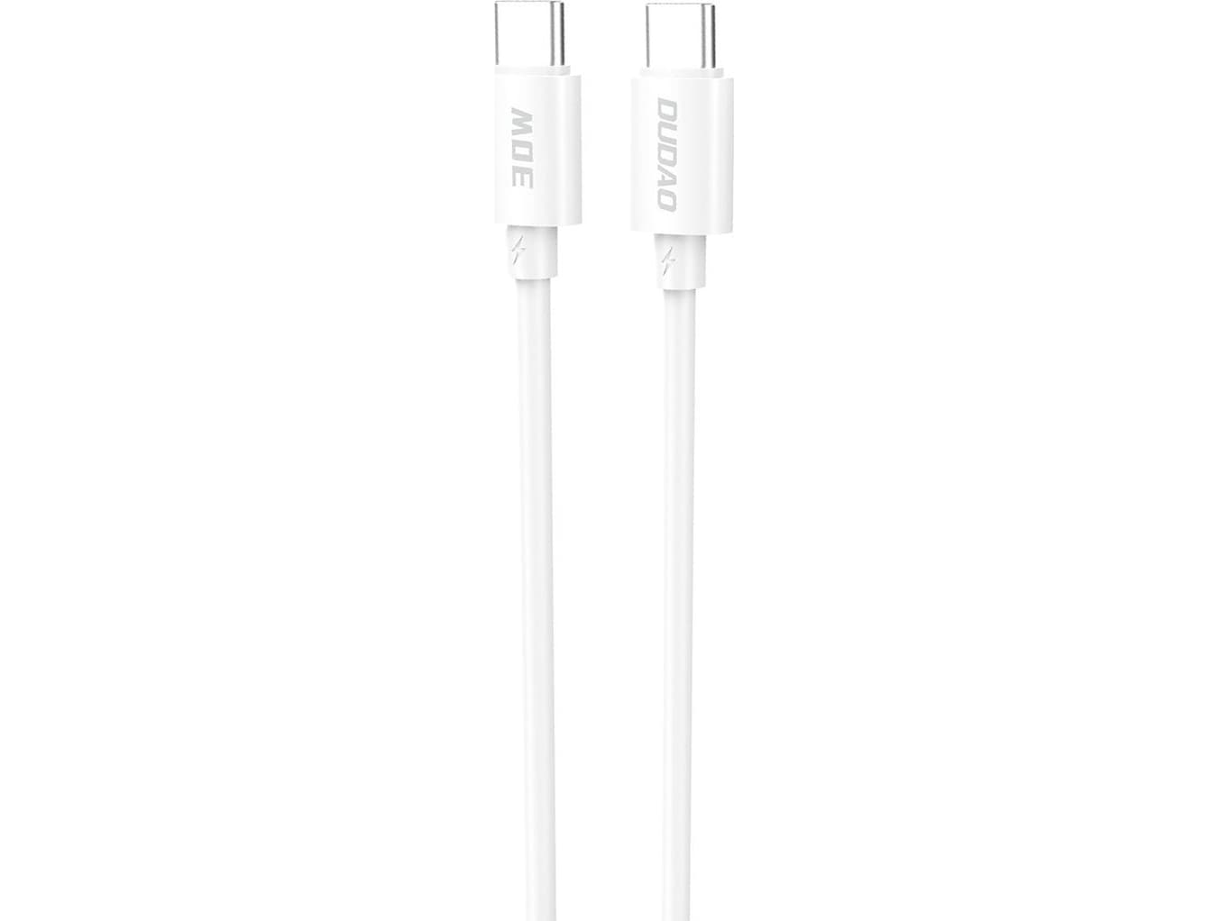 Dudao USB-C - USB-C 2 m valkoinen kaapeli (6976625332045)