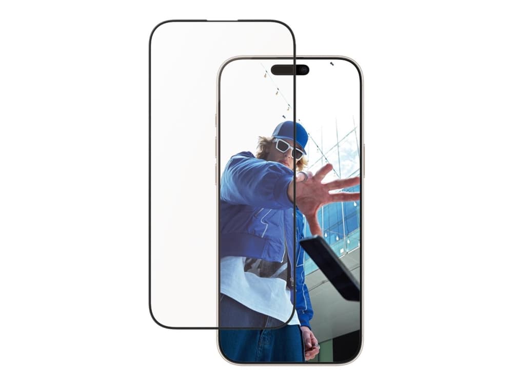 PanzerGlass - Skærmbeskytter for mobiltelefon - ultrabred pasform - glas - rammefarve sort - for Apple iPhone 16 Pro Max