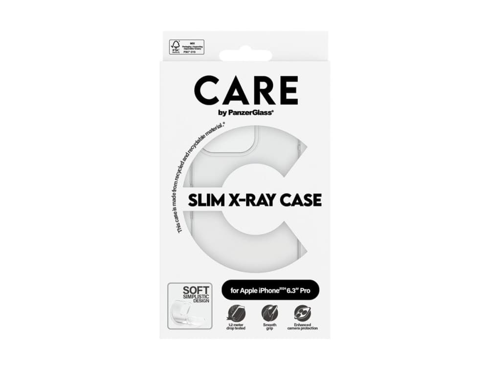 PanzerGlass CARE™ by ® X-Ray Case iPhone 16 Pro, Suojus, Apple, Apple - iPhone 16 Pro, Läpinäkyvä