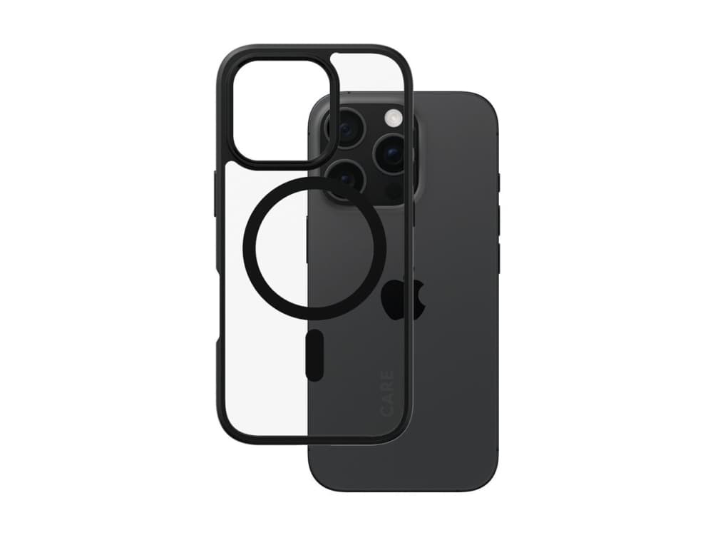 PanzerGlass CARE™ by ® Urban Combat Case Transparent w. Black Frame & MagSafe iPhone 16 Pro, Suojus, Apple, Apple - iPhone 16 Pro, musta