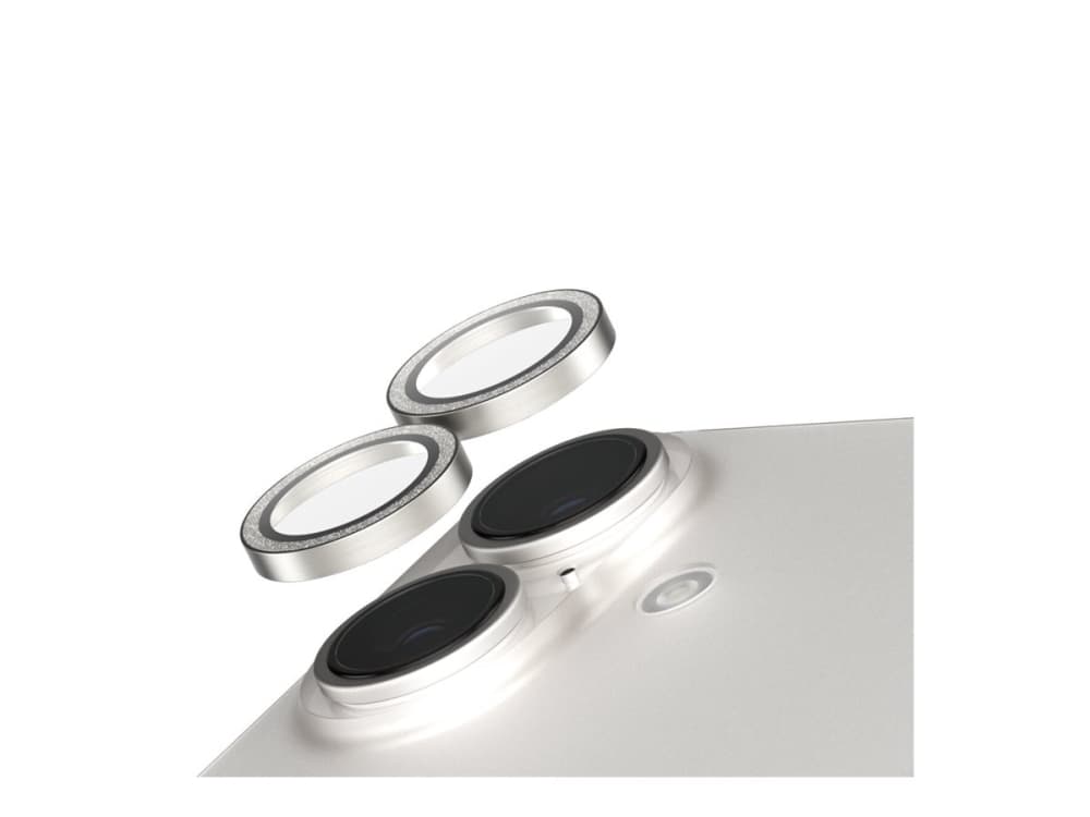 PanzerGlass SAFE. by ® Camera Lens Protector Glitter Silver iPhone 16 | 16 Plus, Apple, Apple - iPhone 16, Apple - iPhone 16 Plus, Asennus kuivana, Naarmuuntumisenkestävä, Iskunkestävä, Hopea, 1 kpl