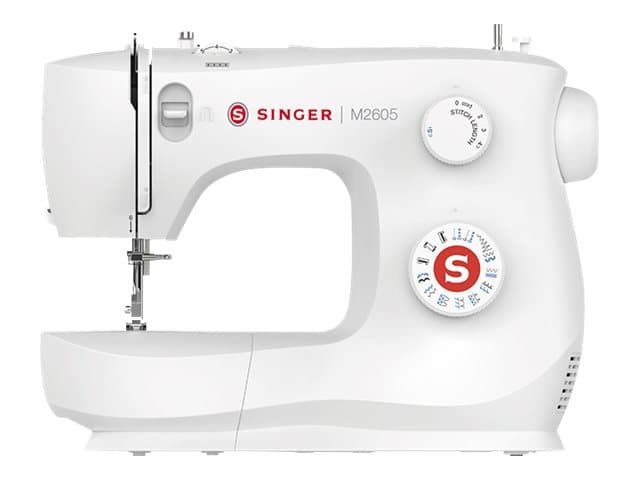 SINGER M2605, Valkoinen, Automaattinen ompelukone, Ompelu, 4-vaiheinen, Vipu, Rotaatio, Sähkömekaaninen