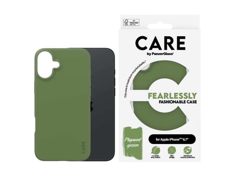 PanzerGlass CARE™ by ® Case Green iPhone 16 Plus, Suojus, Apple, Apple - iPhone 16 Plus, Vihreä
