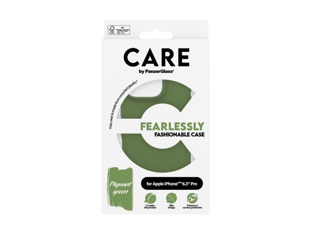 PanzerGlass CARE™ by ® Case Green iPhone 16 Pro, Suojus, Apple, Apple - iPhone 16 Pro, Vihreä