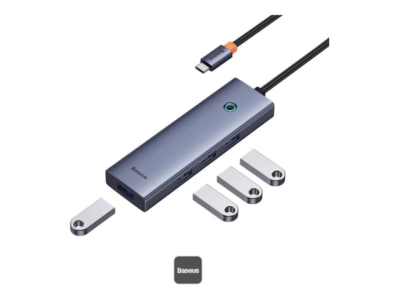 4in1 Hub Baseus UltraJoy USB-C USB 3.0:aan (harmaa tila)
