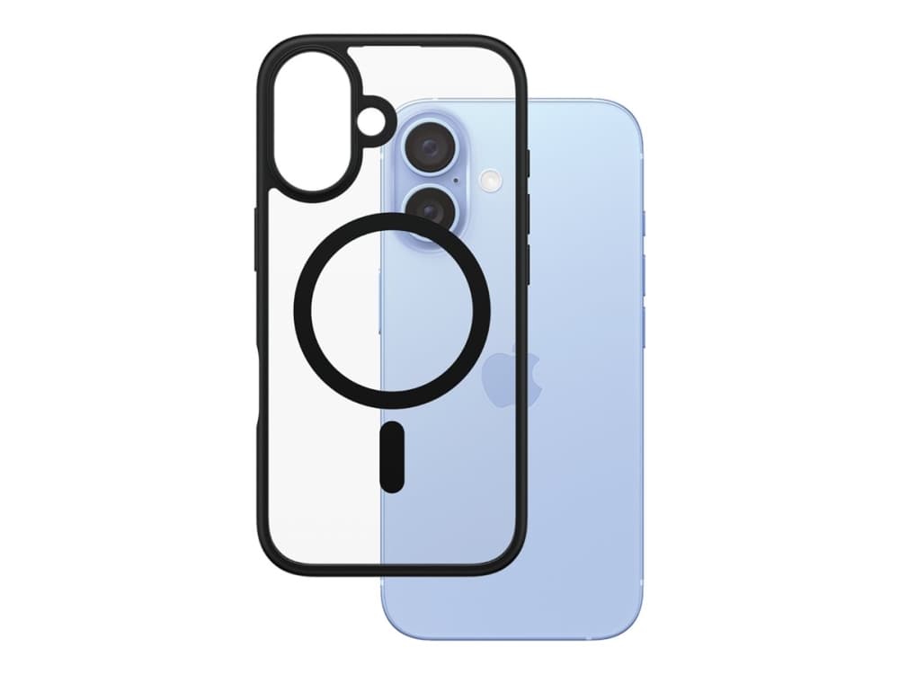 PanzerGlass ® HardCase Transparent w. Black MagSafe & Frame iPhone 16, Suojus, Apple, Apple - iPhone 16, musta