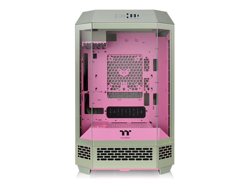Thermaltake The Tower 300 - Minitorni - mini ITX / micro ATX - sivupaneeli ikkunalla (karkaistu lasi) - ei virtalähdettä (PS/2) - matcha luumu - USB/ääni