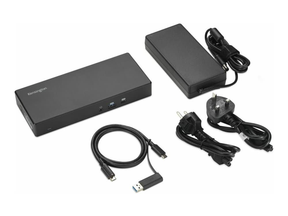 Kensington SD4781P EQ USB-C & USB-A Dual 4K telakointiasema, Langallinen, USB 3.2 Gen 2 (3.1 Gen 2) Type-C, 100 W, 3,5 mm, 10,1000 Mbit/s, musta