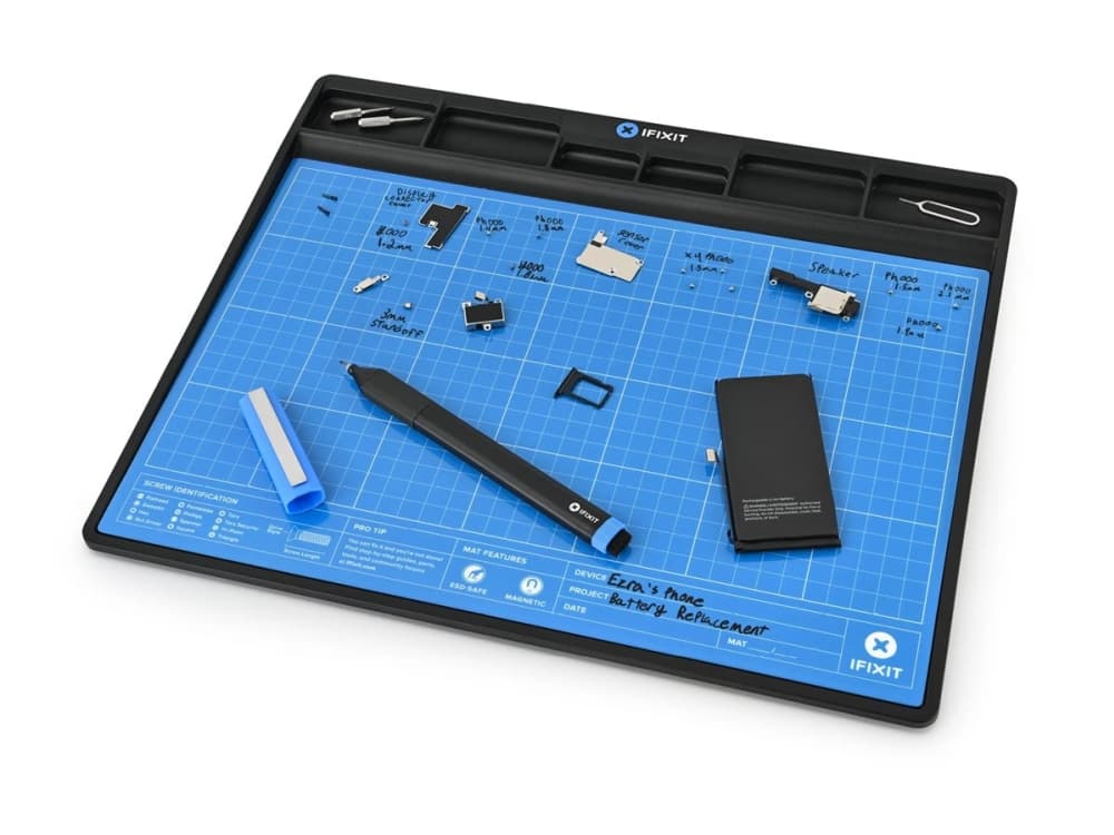 iFixit FixMat, Magneettinen matto, Universaali, Kynä, musta, Sininen, Valkoinen, 300 mm, 250 mm