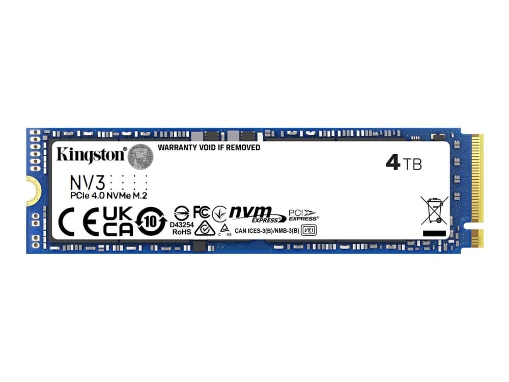 Kingston Technology 4000G NV3 M.2 2280 NVMe SSD, 4 TB, M.2, 6000 MB/s