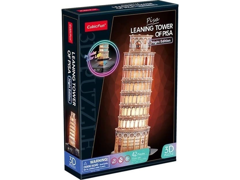 Cubic Fun 3D LED-palapeli Pisan kalteva torni (yöversio)