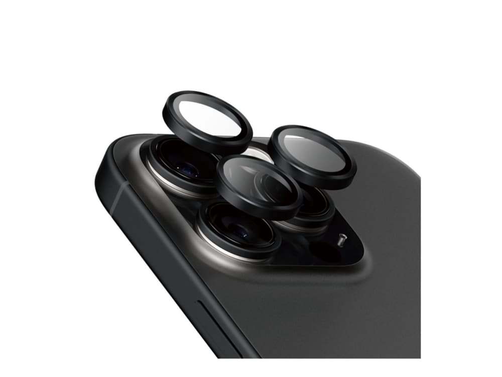 PanzerGlass ® Hoops® Ceramic Camera Lens Protector iPhone 16 Pro | 16 Pro Max, Apple, Apple - iPhone 16 Pro, Apple - iPhone 16 Pro Max, Asennus kuivana, Naarmuuntumisenkestävä, Iskunkestävä, musta, 1 kpl