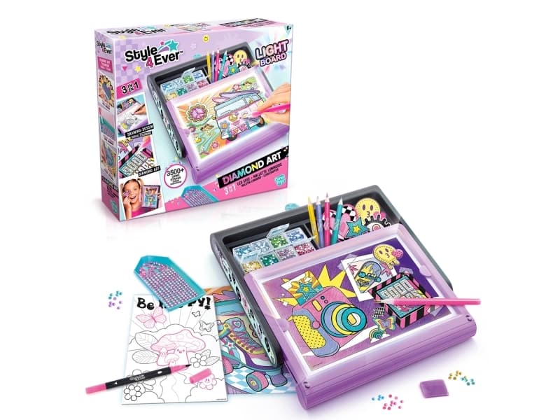 Canal Toys Style 4 Ever Diamond Art LED Case, Lasten askartelusetti, 6 vuosi/vuosia, Monivärinen