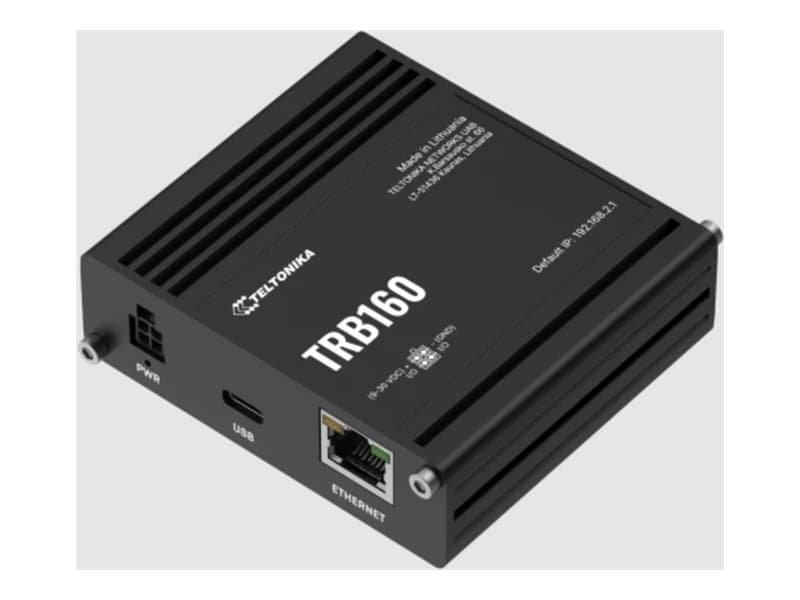 Teltonika TRB160 4G LTE Cat6 IoT-Gateway, Terästä, Alumiini, IP30, IP30, Ulkoinen, SMA