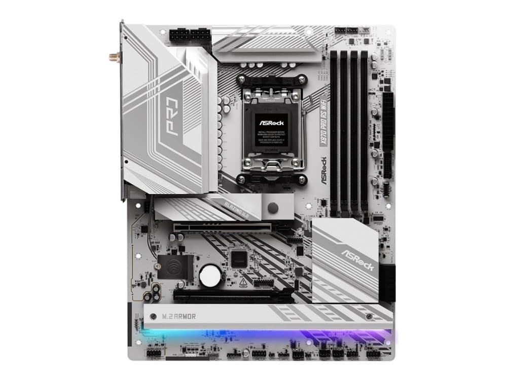 ASRock X870 Pro RS WiFi - Emolevy - ATX - Socket AM5 - AMD X870 piirisarja - USB4, USB 3.2 Gen 1, USB-C 3.2 Gen 2x2 - 2.5 Gigabit LAN, Wi-Fi 7, Bluetooth - sisäinen grafiikka (CPU tarvitaan) - HD Audio (8-kanavainen)