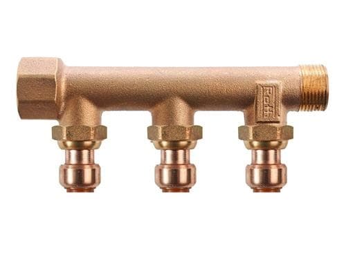 Roth fordelerrør 3 afgreninger x 15 mm indstik Euro-red