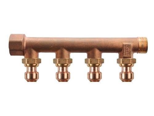 Roth fordelerrør 4 afgreninger x 15 mm indstik Euro-red