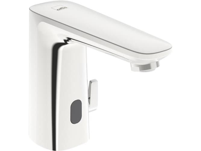 Oras Electra 9210FZ kosketusvapaa pesuallasliitin · 3V/117mm juoksuputki · 1h m/bl · t/hv u/bv · kromattu · komposiitti