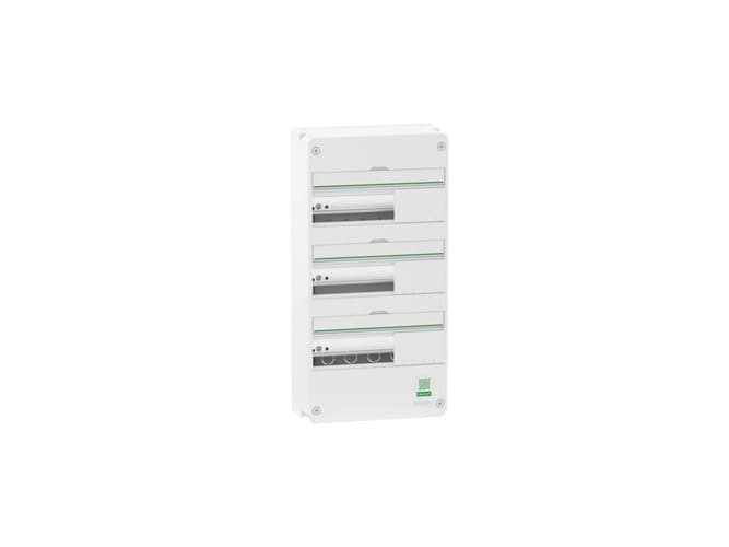 SCHNEIDER ELECTRIC Ryhmäkeskus seinään asennettava ryhmäkeskus Resi9 CX-keskus 3 riviä 13 moduulia Valkoinen RAL9003 ilman ovea