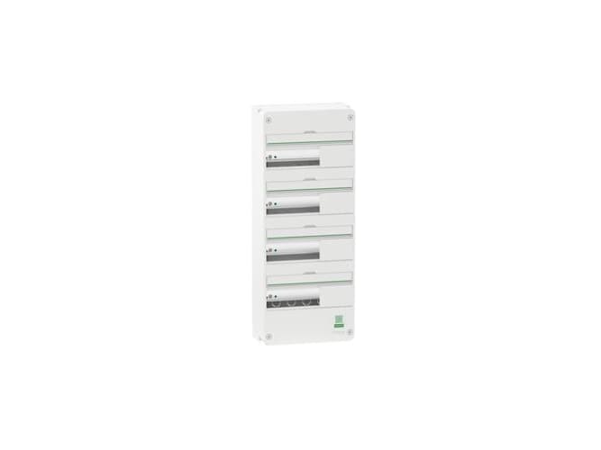 Resi9 CX -ryhmätaulun peitelevy seinälle 4 riviä 13 moduulia Valkoinen RAL9003 ilman ovea