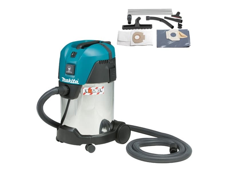 Makita VC3011L, Kuiva ja märkä, Musta, Sininen, Valkoinen, 30 L, 26, 28, 23 L, 60 l/s