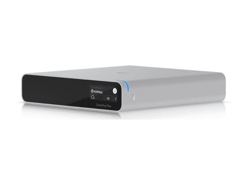 Ubiquiti CloudKey+, musta, Harmaa, Alumiini, Kiinnitys työpöytään/telineeseen, Teho, MicroSD (TransFlash), OLED